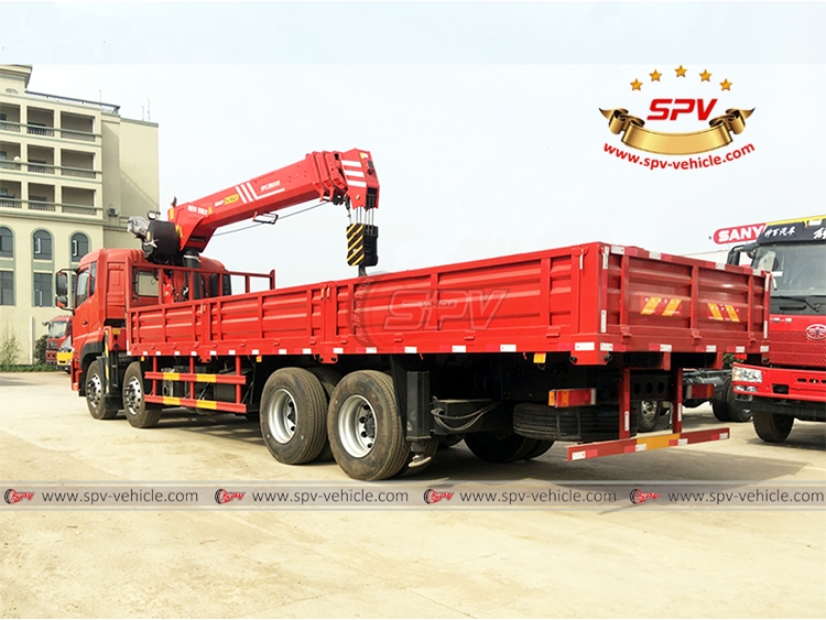 SPV-Vehicle - Straight Boom Truck Crane DongFeng - Left Back Side